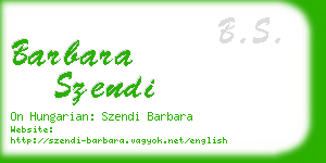 barbara szendi business card